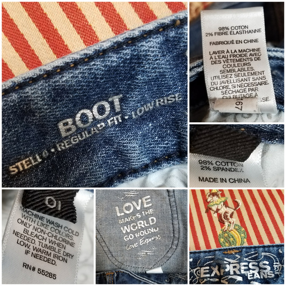 Express denim Boot cut Jeans Stella low-rise regular fit size 01 - Picture 6 of 8